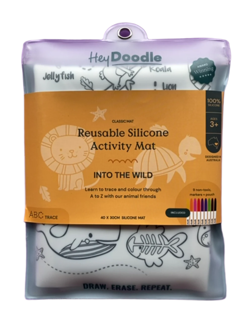 Hey Doodle Reusable Colouring Silicone Placemat - Into the Wild
