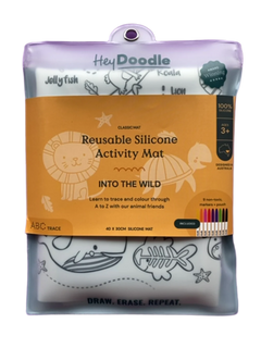 Hey Doodle Reusable Colouring Silicone Placemat - Into the Wild