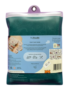 Hey Doodle Reusable Colouring Silicone Placemat - Toot Toot Honk