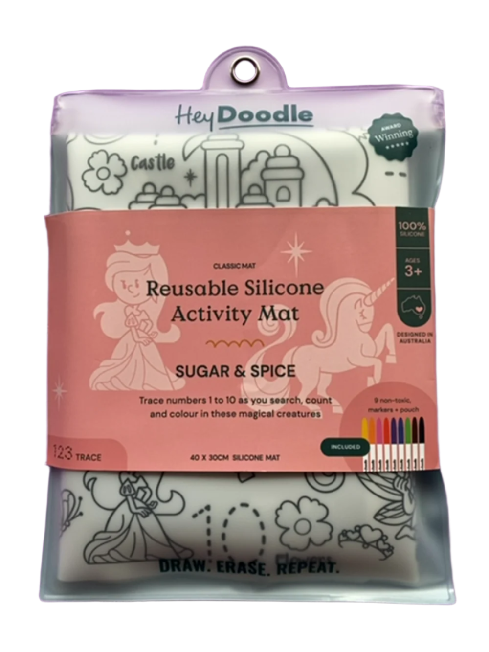 Hey Doodle Reusable Colouring Silicone Placemat - Sugar & Spice