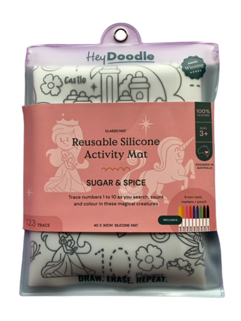 Hey Doodle Reusable Colouring Silicone Placemat - Sugar & Spice