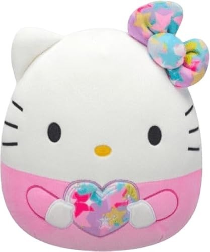 Squishmallows Hello Kitty Plush Toy, 8 Inch, Bowtie and Heart Design