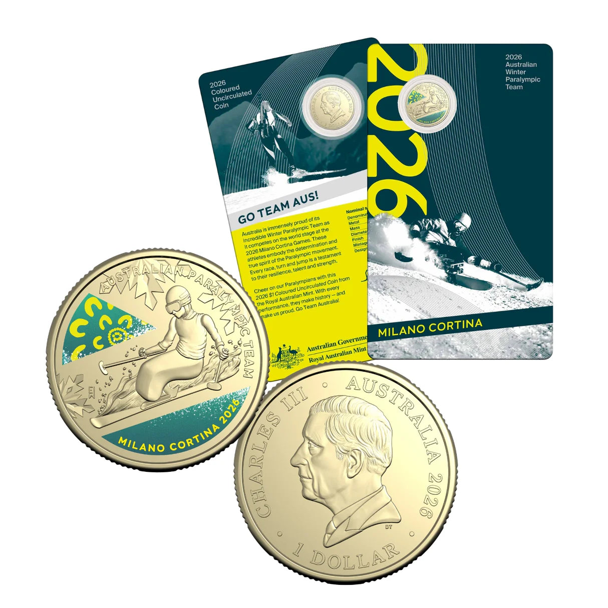 2026 $1 Coloured Uncirculated Coin – 2026 Australian Winter Paralympic Team