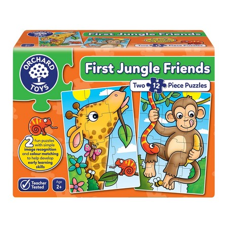 Orchard Toys First Jungle Friends Jigsaw Puzzle 12-Piece Jigsaws, Two Puzzles 
