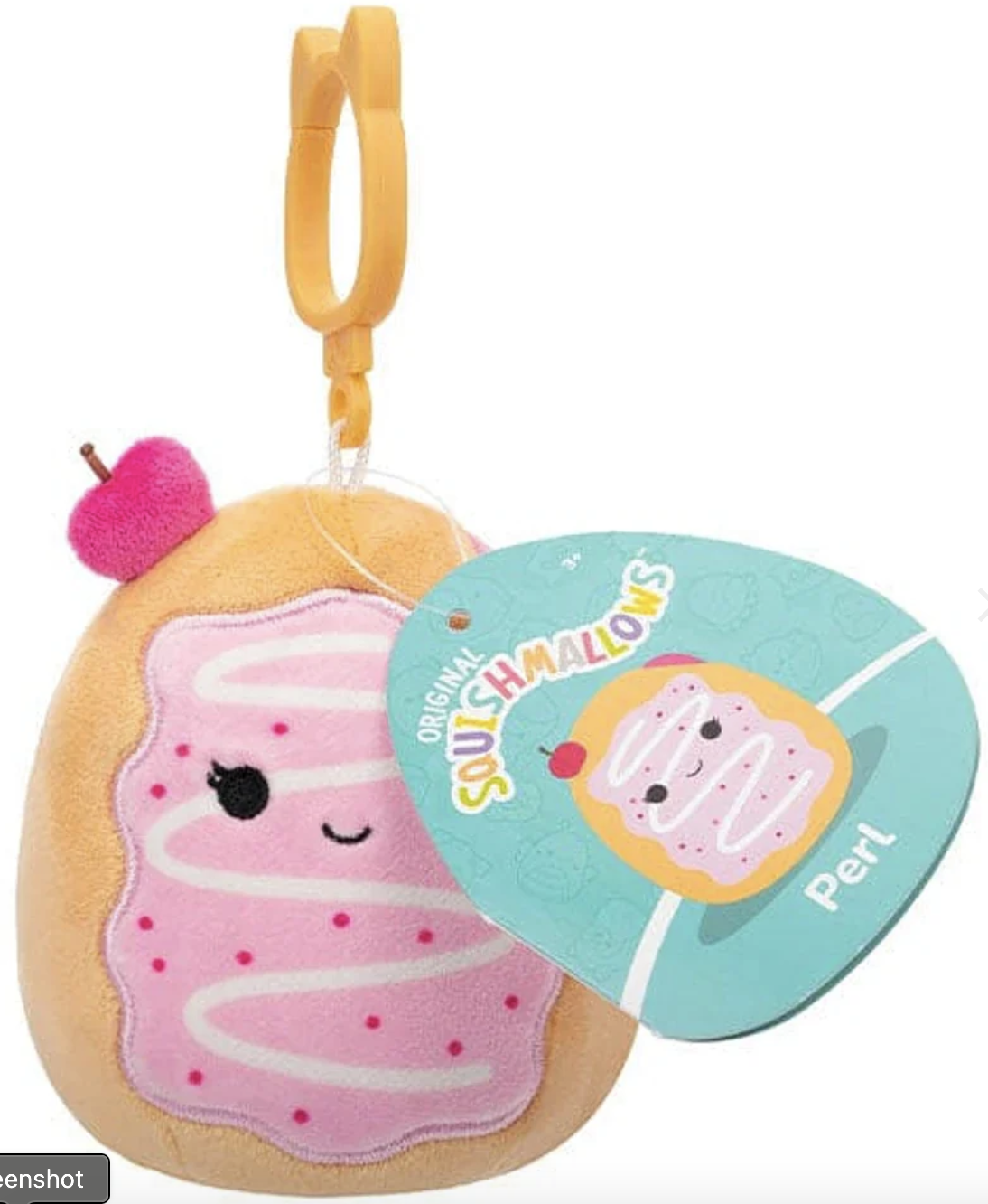 Squishmallows 3.5 Clip-on Perl the Donut