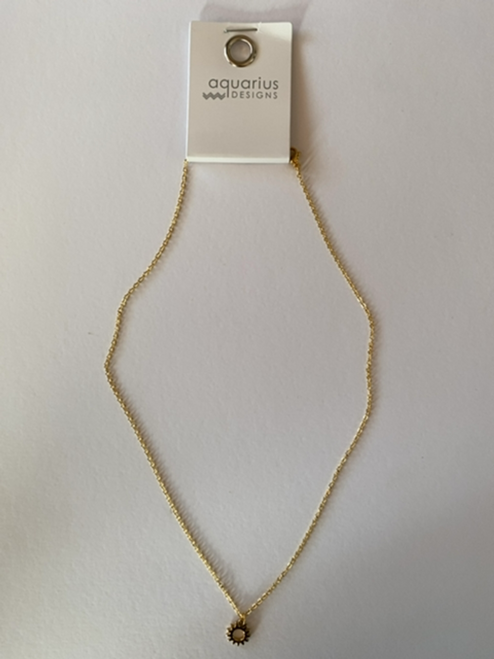 Gold Necklace with Sun Pendant