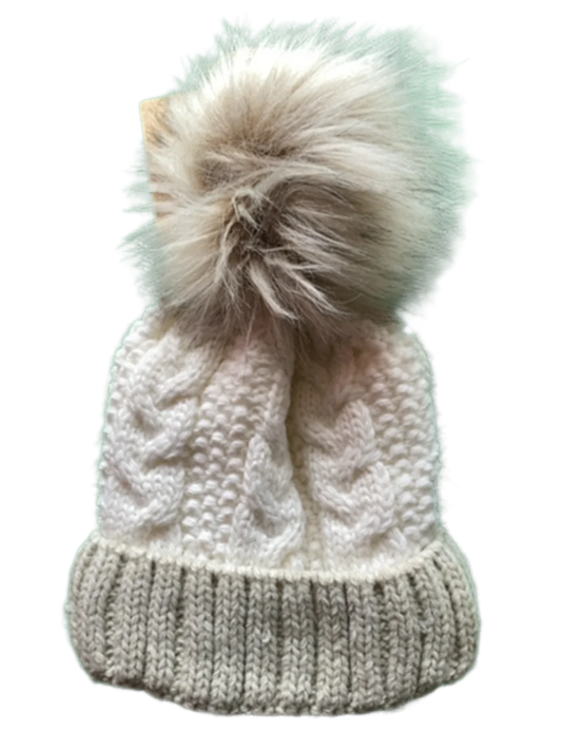 Grey and White Beanie