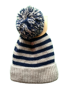 Blue and White Stripe Beanie