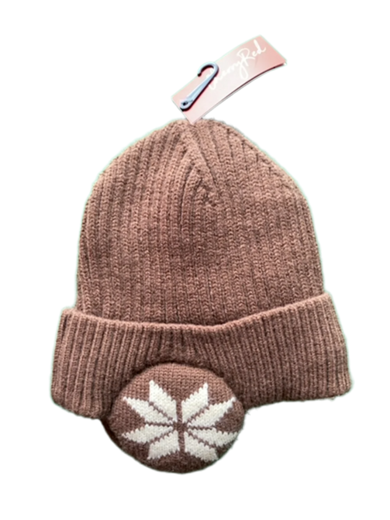 Brown Beanie with Ear Warmers