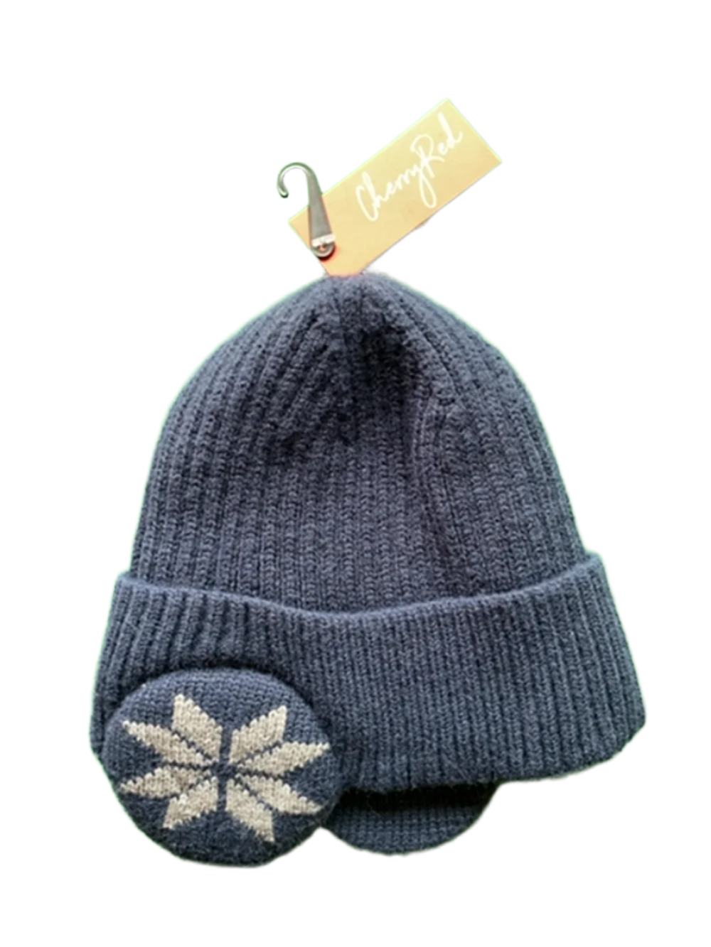 Navy Beanie with Ear Warmers