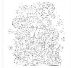 Mushrooms Adult Coloring Book 