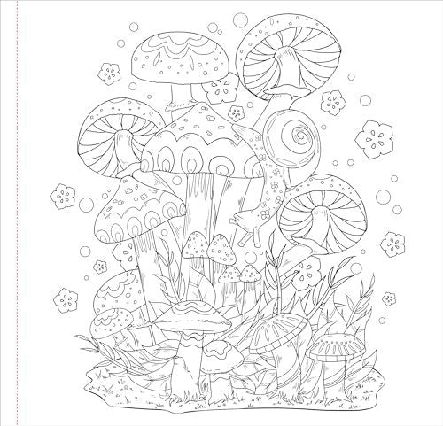 Mushrooms Adult Coloring Book 