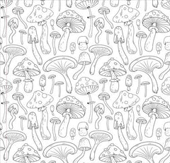 Mushrooms Adult Coloring Book 