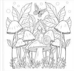 Mushrooms Adult Coloring Book 