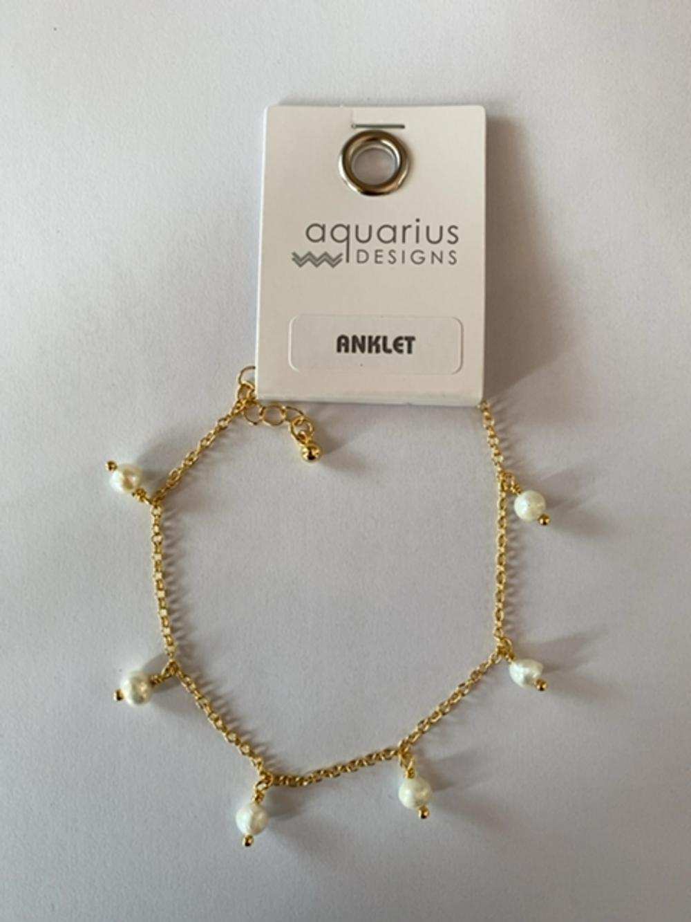 Gold Anklet WIth Pearls